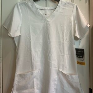 WonderWink W123 White Scrub Top